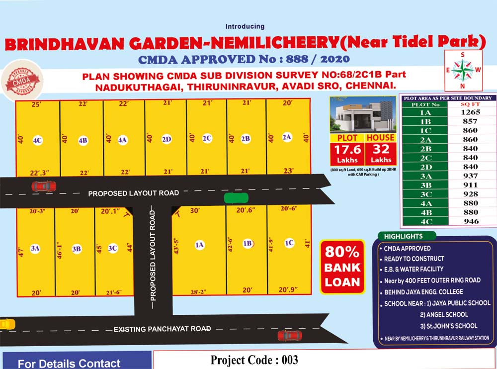 Brindhavan Garden - Nemilicheery, Chennai Layout 1