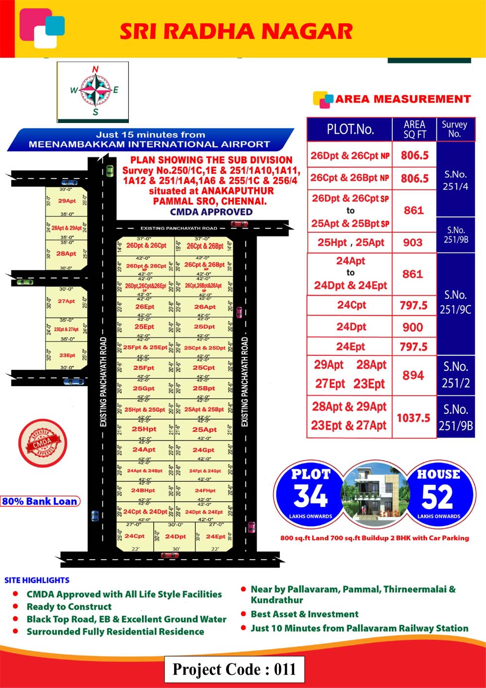 Sri Radha Nagar - Meenambakkam in chennai Layout 1