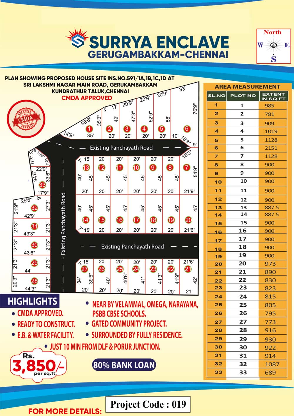 Surrya Enclave - Gerugambakkam in chennai Layout 1