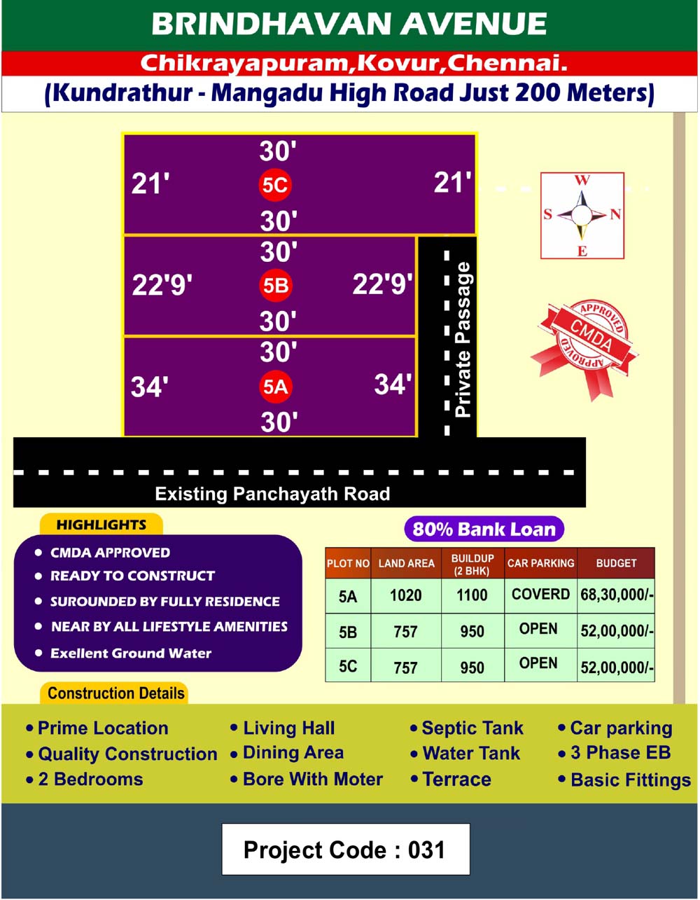 Brindhavan Avenue - Chikrayapuram, Kovur in chennai Layout 1