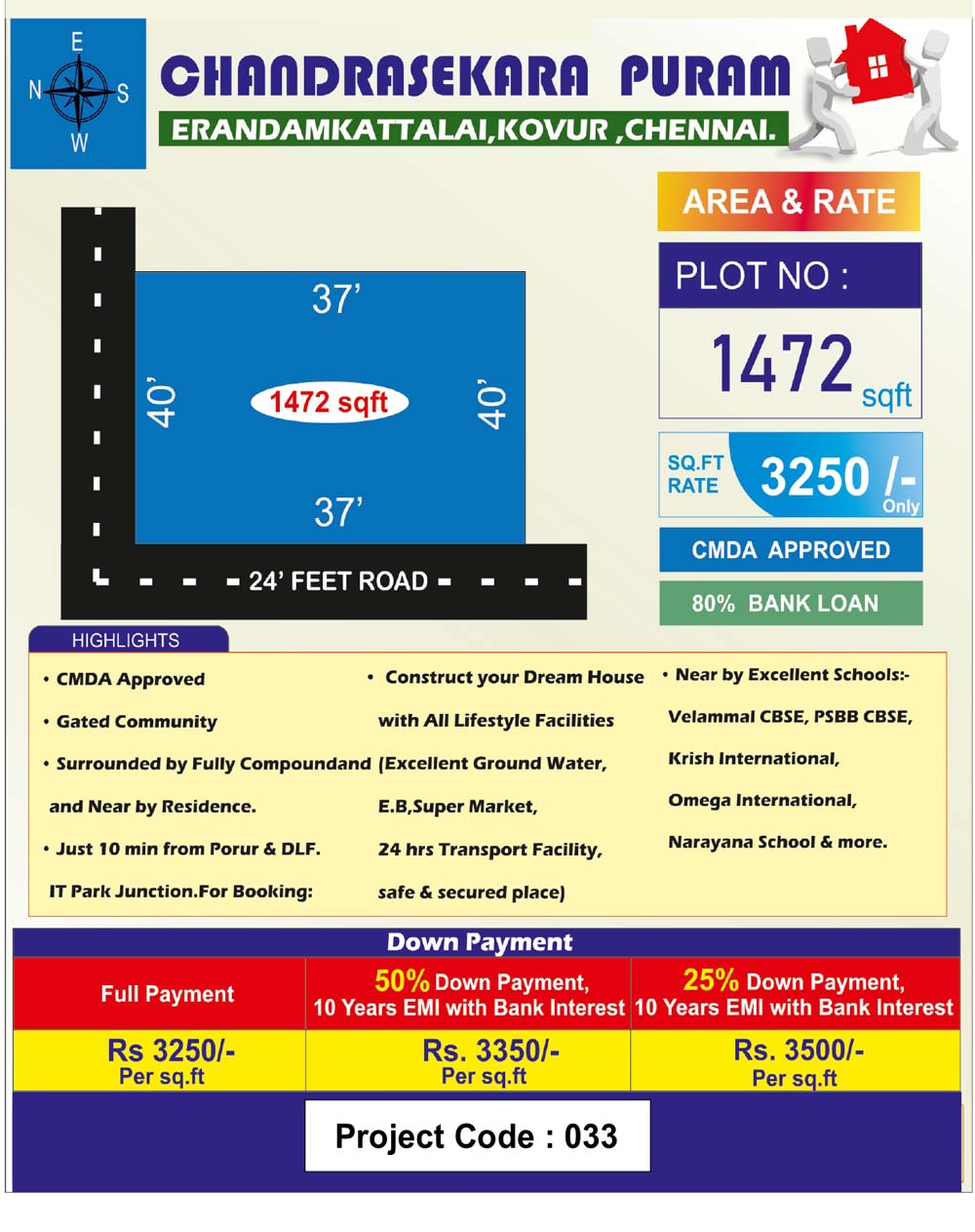 Chandrasekarapuram - Erandamkattalai, Kovur in chennai Layout 1