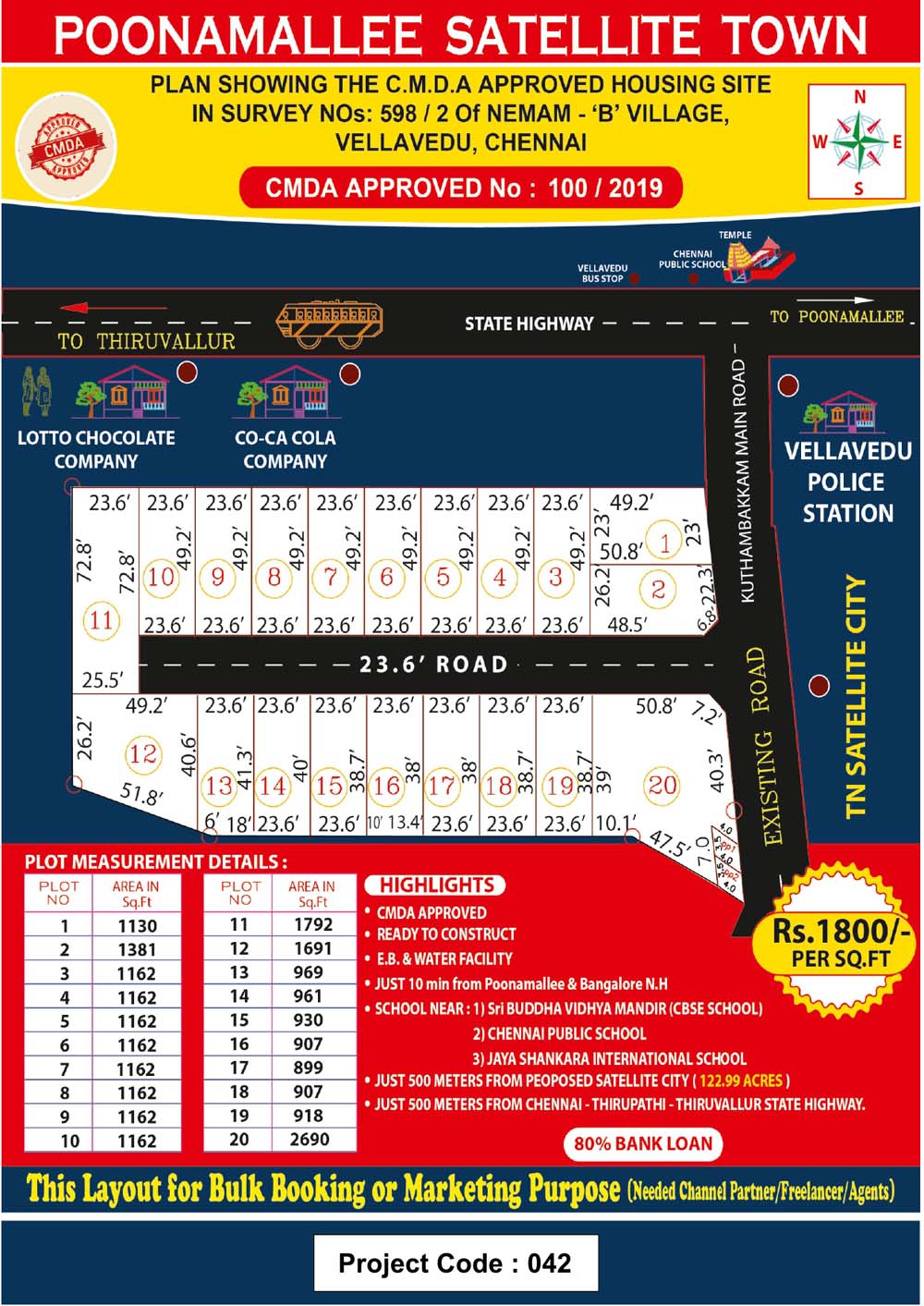 Poonamallee Satellite Town - Vellavedu, Chennai Layout 1