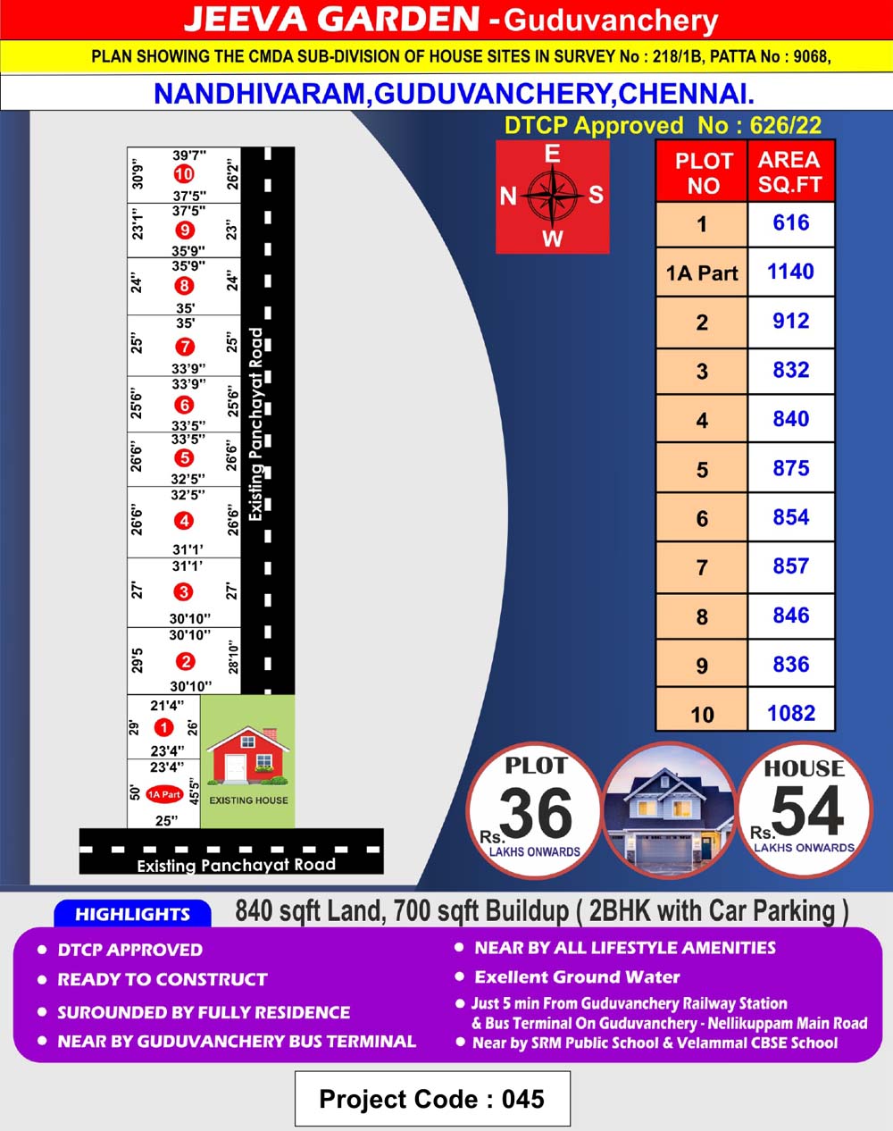 Jeeva Garden - Guduvanchery, Chennai Layout 1